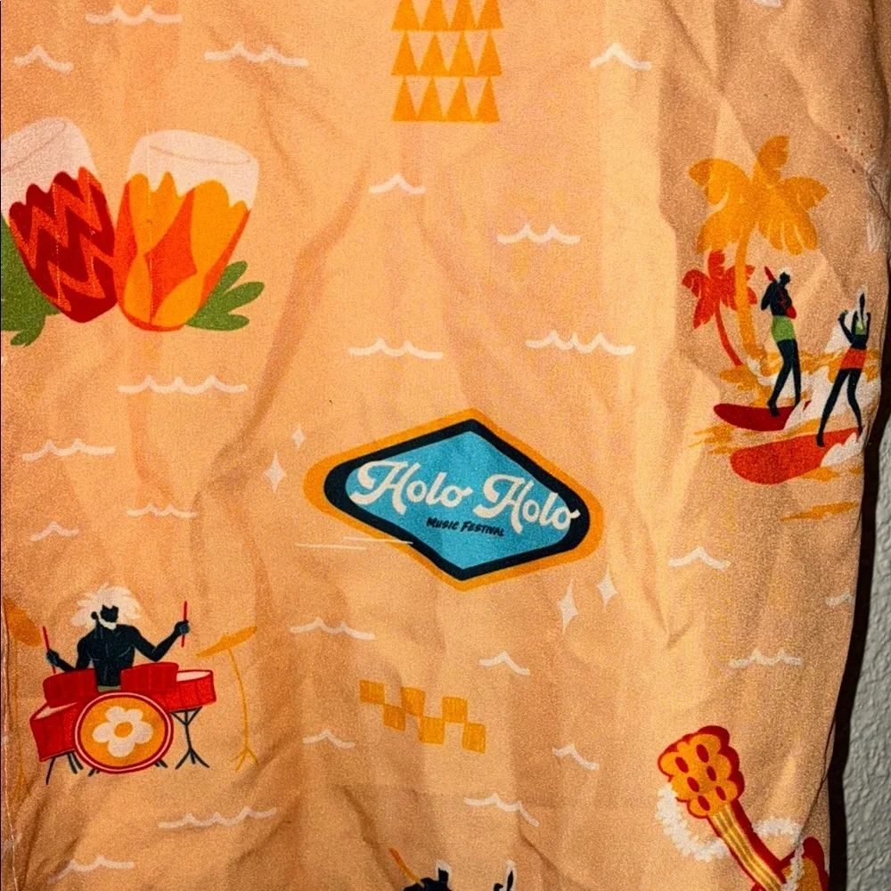 Holo Holo Music Festival Peach Surf Print Shirt - Picture 4 of 6